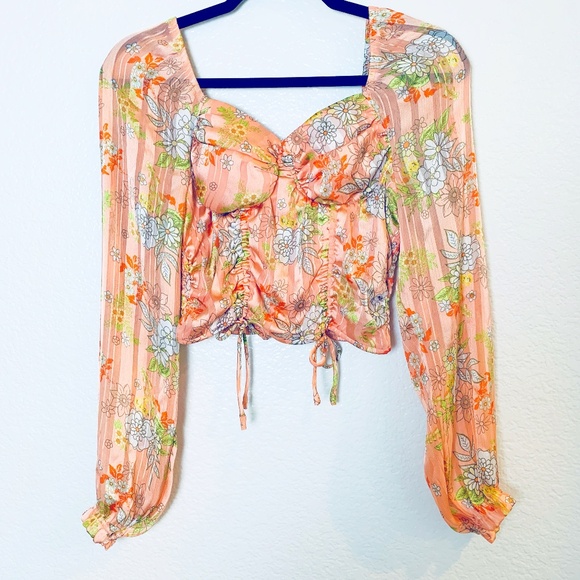 Maddden NYC Corset Top Juniors Medium Pink Ruched Coquette Lolita Fairy Core - Picture 1 of 14